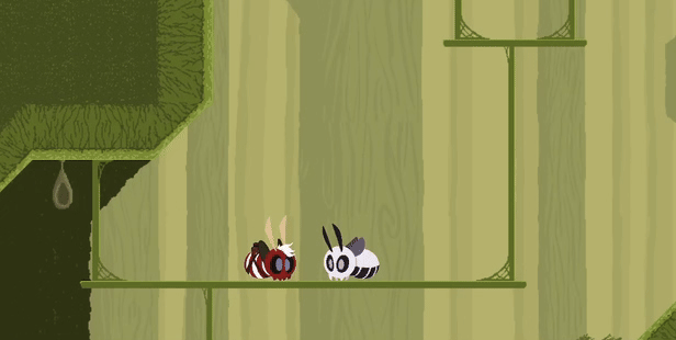 Robin flashes their camera at a villager moth. The villager nods and talks to Robin.